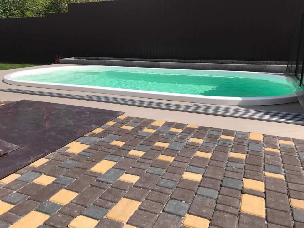 Композитный бассейн \"Лагуна\" 8,1х3,2х1,5 метра, оборудование, монтаж.